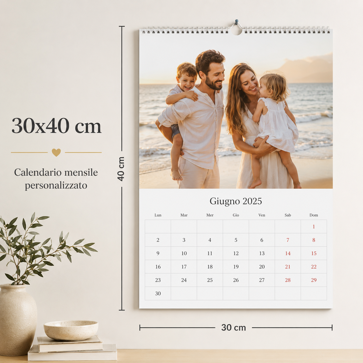 Calendario mensile personalizzato con foto