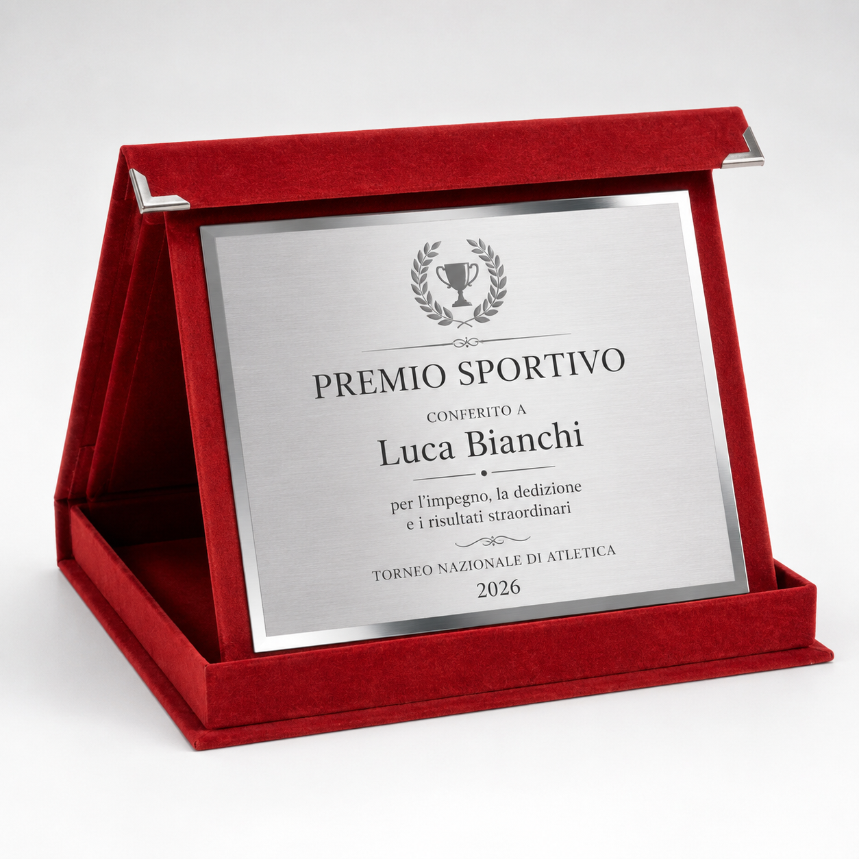 Targa premio personalizzata con cofanetto